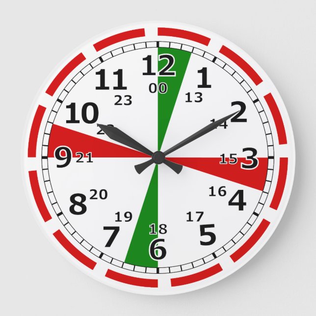 CW Radio Room Wall Clock Große Wanduhr (Vorderseite)