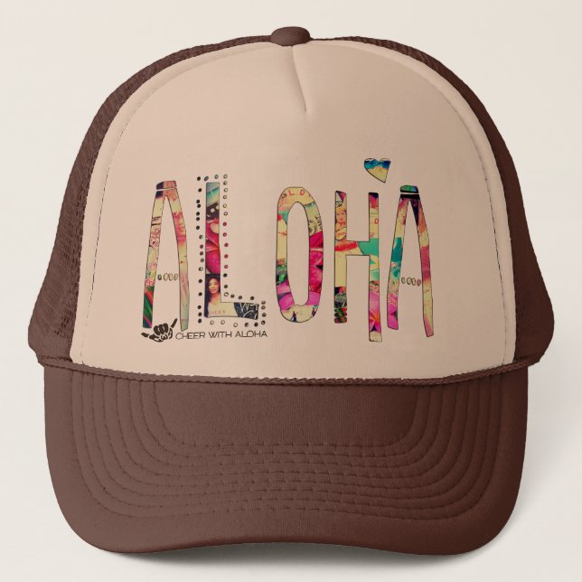 CWA ALOHA COLLAGE Trucker Truckerkappe (Vorderseite)