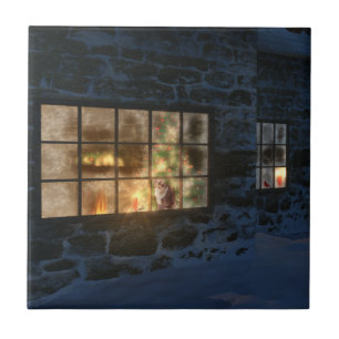 Cwm Christmas Decorative Tile / Trivet Fliese