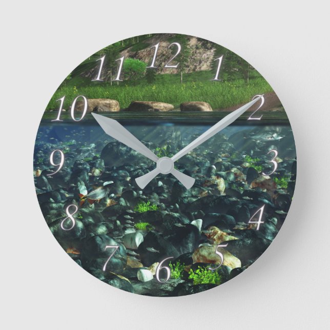 Cwm River Clock Runde Wanduhr (Vorderseite)