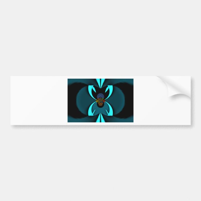 Cyan Abstrakt Art Print Autoaufkleber (Vorne)