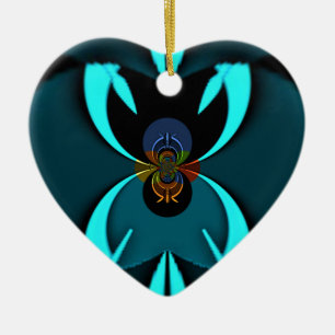 Cyan Abstrakt Art Print Keramik Ornament