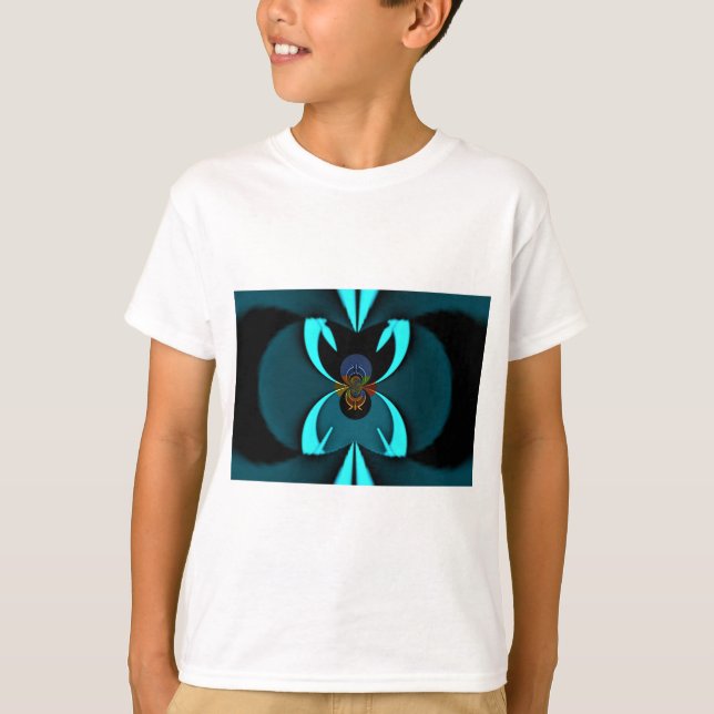 Cyan Abstrakt Art Print T-Shirt (Vorderseite)