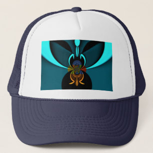 Cyan Abstraktes Kunst-Print Truckerkappe