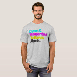 Cyan and Purpurrot and Yellow and Black - grey T-Shirt