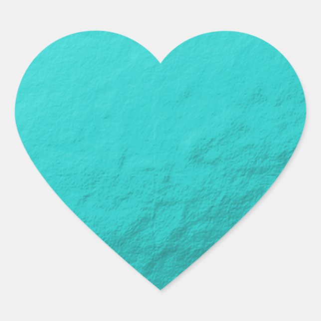 Cyan Aqua Blue Foil gedruckt Herz-Aufkleber (Vorderseite)