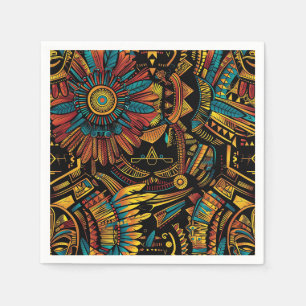Cyan "Aztec Dream" Öko chic Cyan Cocktail trinken Serviette