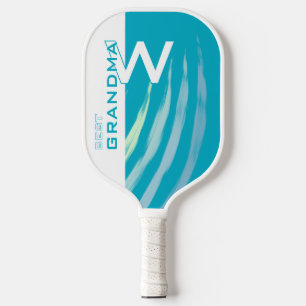 Cyan Best Oma mit Monogrammierten Initialen Pickleball Schläger