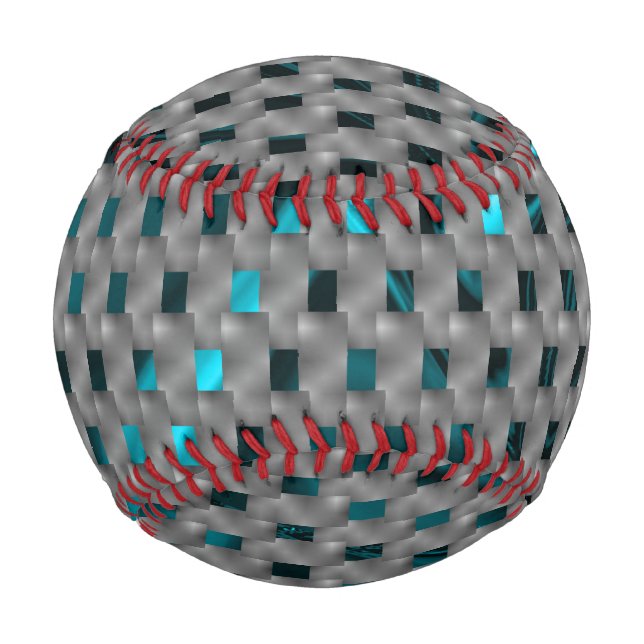 Cyan-Bild unter grauen Tellern, rechteckige Formen Baseball (Vorderseite)