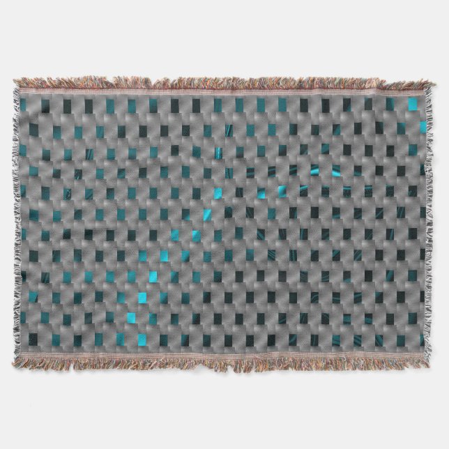 Cyan-Bild unter grauen Tellern, rechteckige Formen Decke (Vorderseite)
