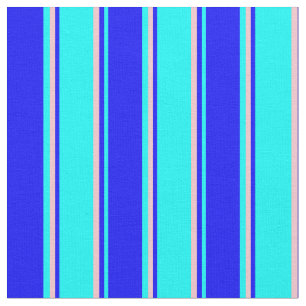 Cyan, Blau und Rosa Streifen Muster Stoff