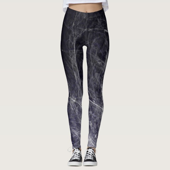 Cyan-blaue Beschaffenheits-Federn - Leggings (Vorderseite)