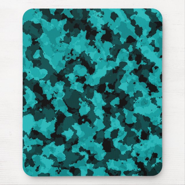 Cyan-blaue Tarnungs-Mausunterlage Mousepad (Vorne)