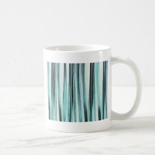 Cyan-blauer blauer Ozean Stripey zeichnet Muster Kaffeetasse