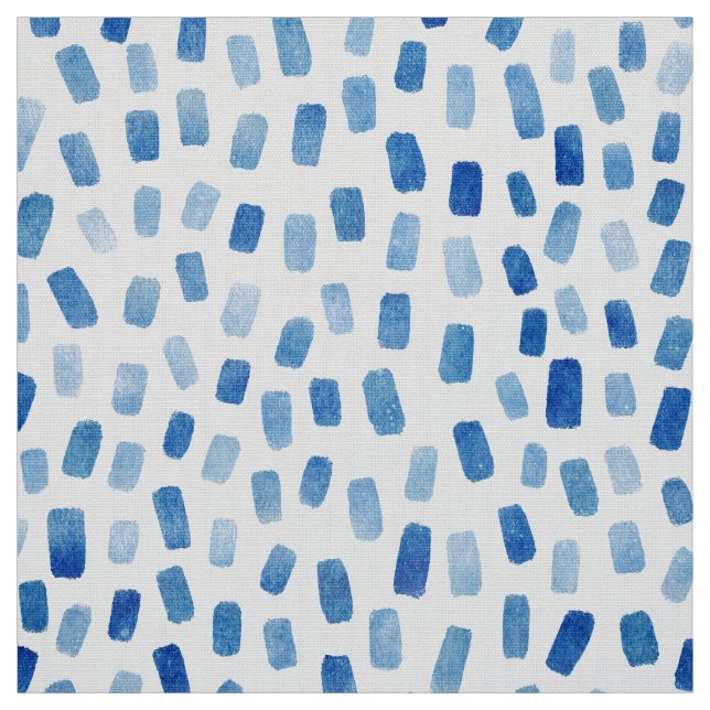 Cyan-Blue Aquarelldashes poplin-Polyester Stoff (Muster)
