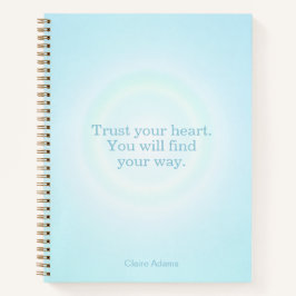 Cyan Blue Aura Message Notebook Notizbuch