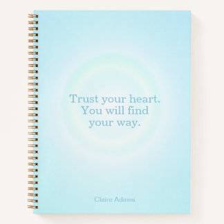 Cyan Blue Aura Message Notebook Notizbuch
