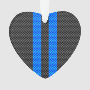 Cyan Blue Carbon Fiber Style Racing Stripes