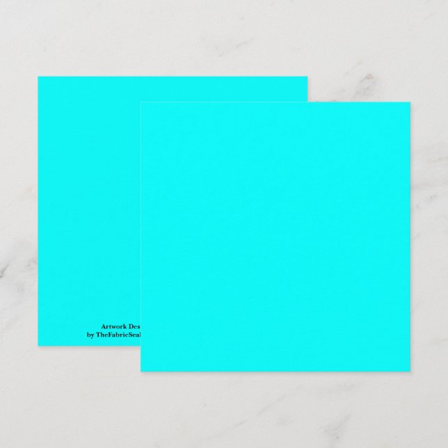 Cyan Blue Green Turquoise Solid Color Karte (Vorne/Hinten)
