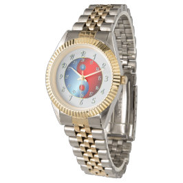 Cyan-blue Unisex Yen Yang Watch Armbanduhr
