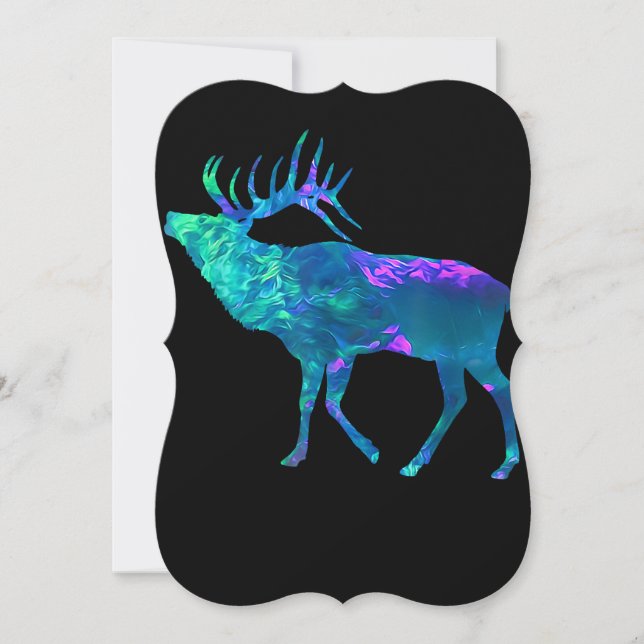 Cyan Blue Violet aquamarin Elk Buck für Jagdgesche (Vorderseite)