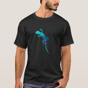 Cyan Blue Violet aquamarin Lizard Gecko für Tiere T-Shirt