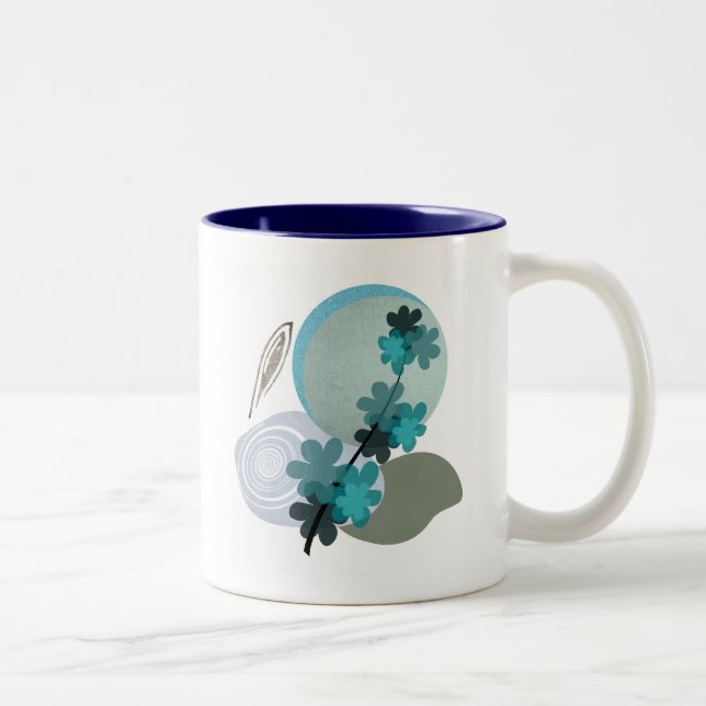 Cyan Boho Zweifarbige Tasse (Rechts)