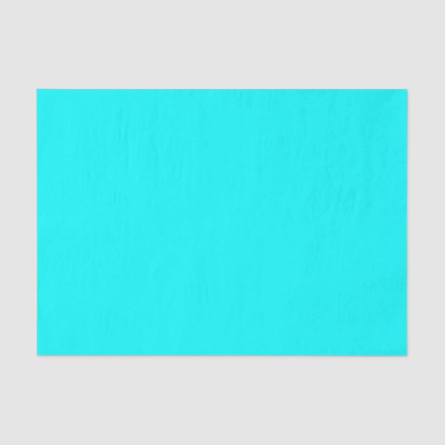 Cyan Bright Blue Hintergrund Neon Light Blue Seidenpapier (Vorderseite)