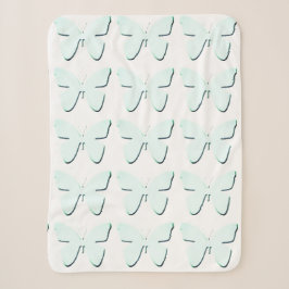 Cyan Butterflies Sherpa Blanket Sherpadecke