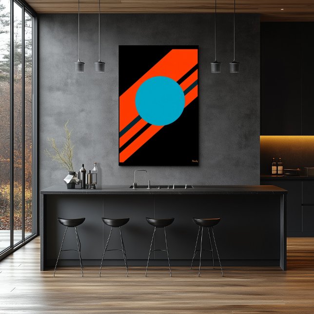 Cyan Circle mit Orange Diagonal Bauhaus Design Poster (Von Creator hochgeladen)