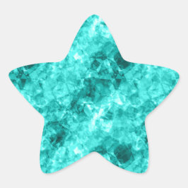 Cyan Crumpled Texture Stern-Aufkleber