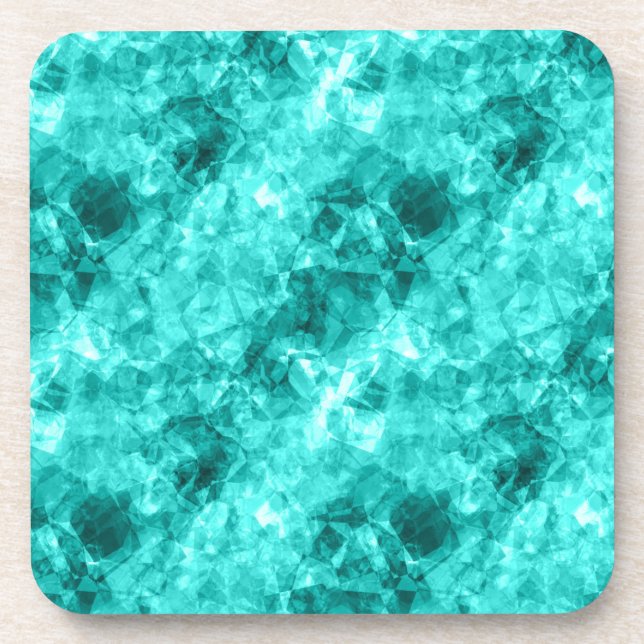 Cyan Crumpled Texture Untersetzer (Vorderseite)