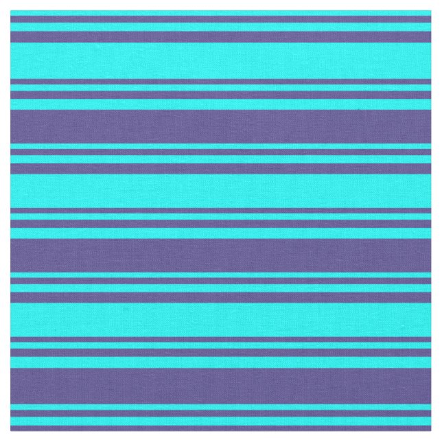 Cyan & Dark Slate Blue Colos Muster Stoff (Nahaufnahme)