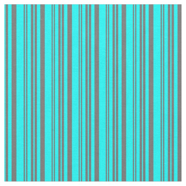 Cyan & Dim Gray Muster der Streifen Stoff (Nahaufnahme)