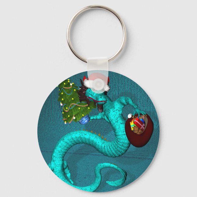 Cyan Dragon Schlüsselanhänger (Vorderseite)