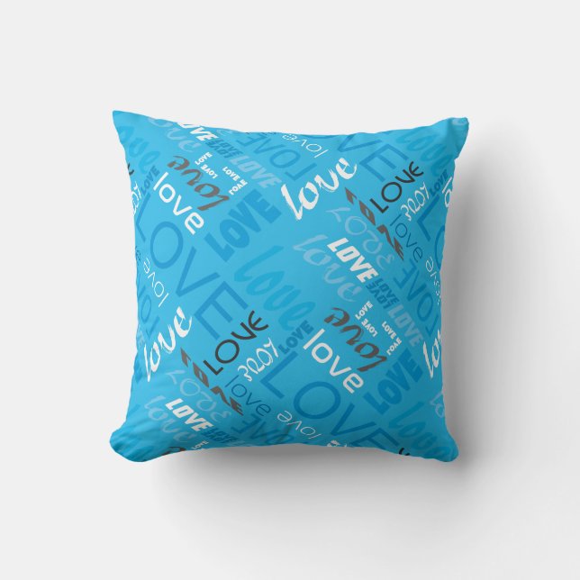 Cyan Gallery Liebe Worte Kunst Kissen (Vorderseite)