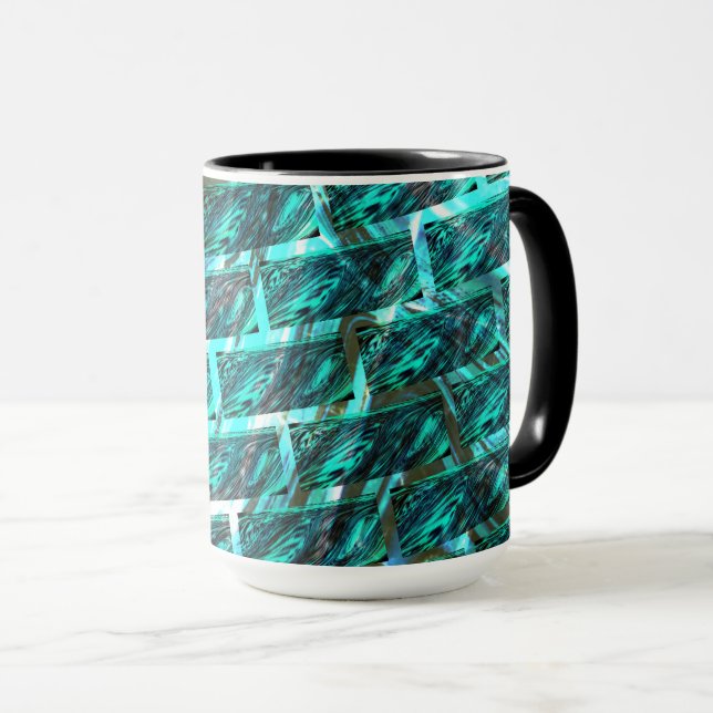 Cyan gefärbt, gegraut, gerieben oder andere Ziegel Tasse (VorderseiteRechts)