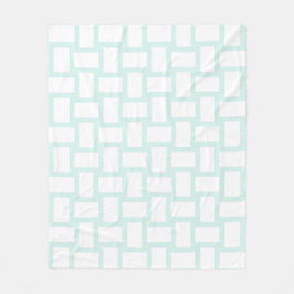 Cyan Green Pastel & White Weave Design Fleecedecke