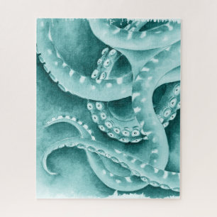 Cyan Green Tentacles Monochrom