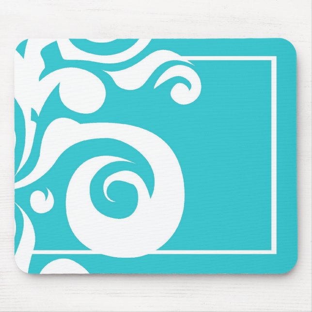 Cyan Hellblauer Wirbel Anpassbare Mausmatte Mousepad (Vorne)