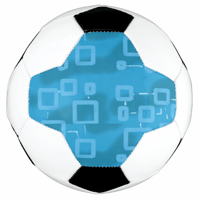Cyan Light Blue Geometric Fußball (Vorderseite)