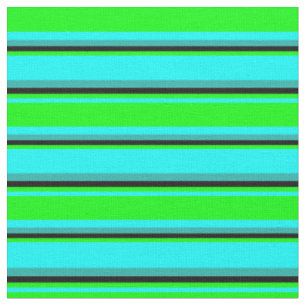 Cyan, Limon, Schwarz und Grüne Streifen des hellen Stoff