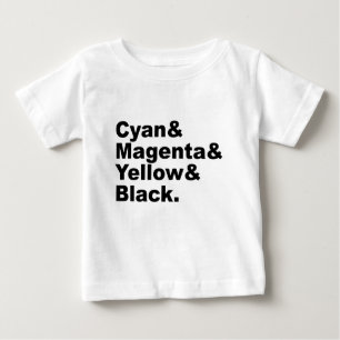 Cyan Magenta Gelb Schwarz CMYK-Farbschema Baby T-shirt