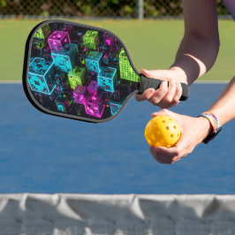 Cyan Magenta Limette Cyberpunk | Extrem 3D Pickleball Schläger