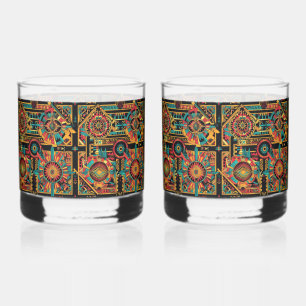 Cyan Mesmeric "Aztec Dream" Getränke Rocks Brille Whiskyglas
