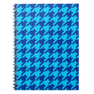 Cyan Navy Blau Houndstooth Karo  Notizblock