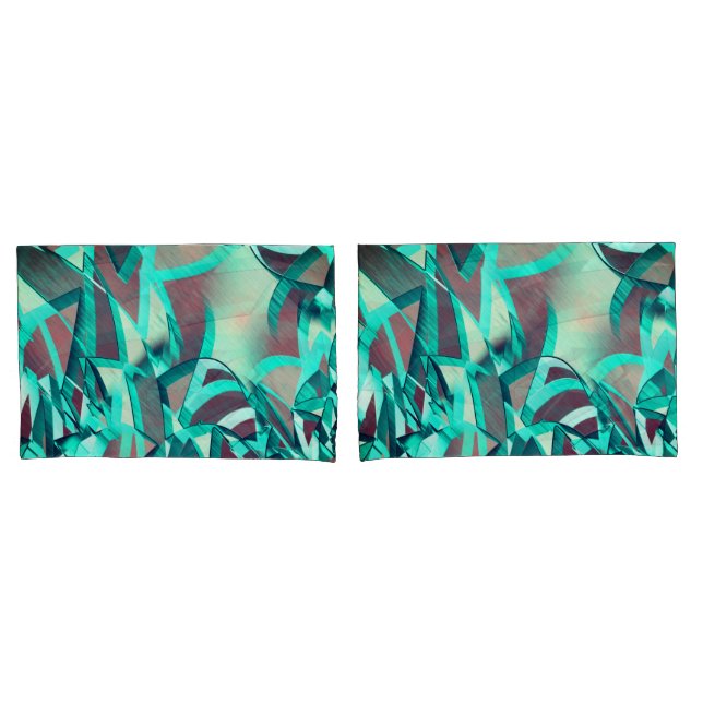 Cyan oder Blau Streifen auf roten, tropften Bilder Kissenbezug (Vorderseite-Set)