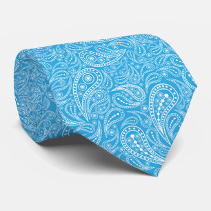 Cyan Paisley-Muster Krawatte