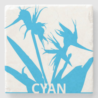 CYAN - Posavasos con Flor del paraíso en calipso Steinuntersetzer