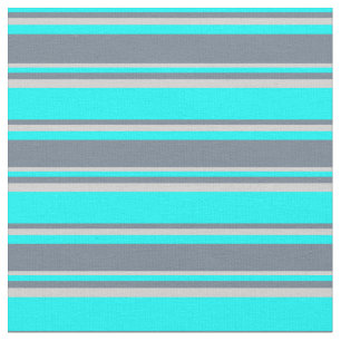 Cyan, Schiefergrau und hellgraues Muster Stoff